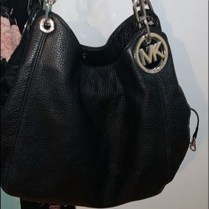 Michael Kors Large Fulton Black / Silver Handbag